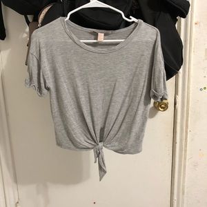 Gray Crop Top